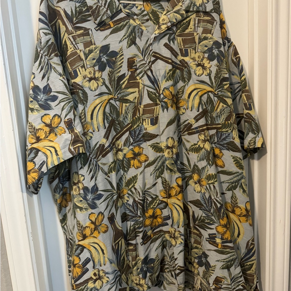 Caribbean Pure Silk Men’s Big and Tall Hawaiian Shirt
